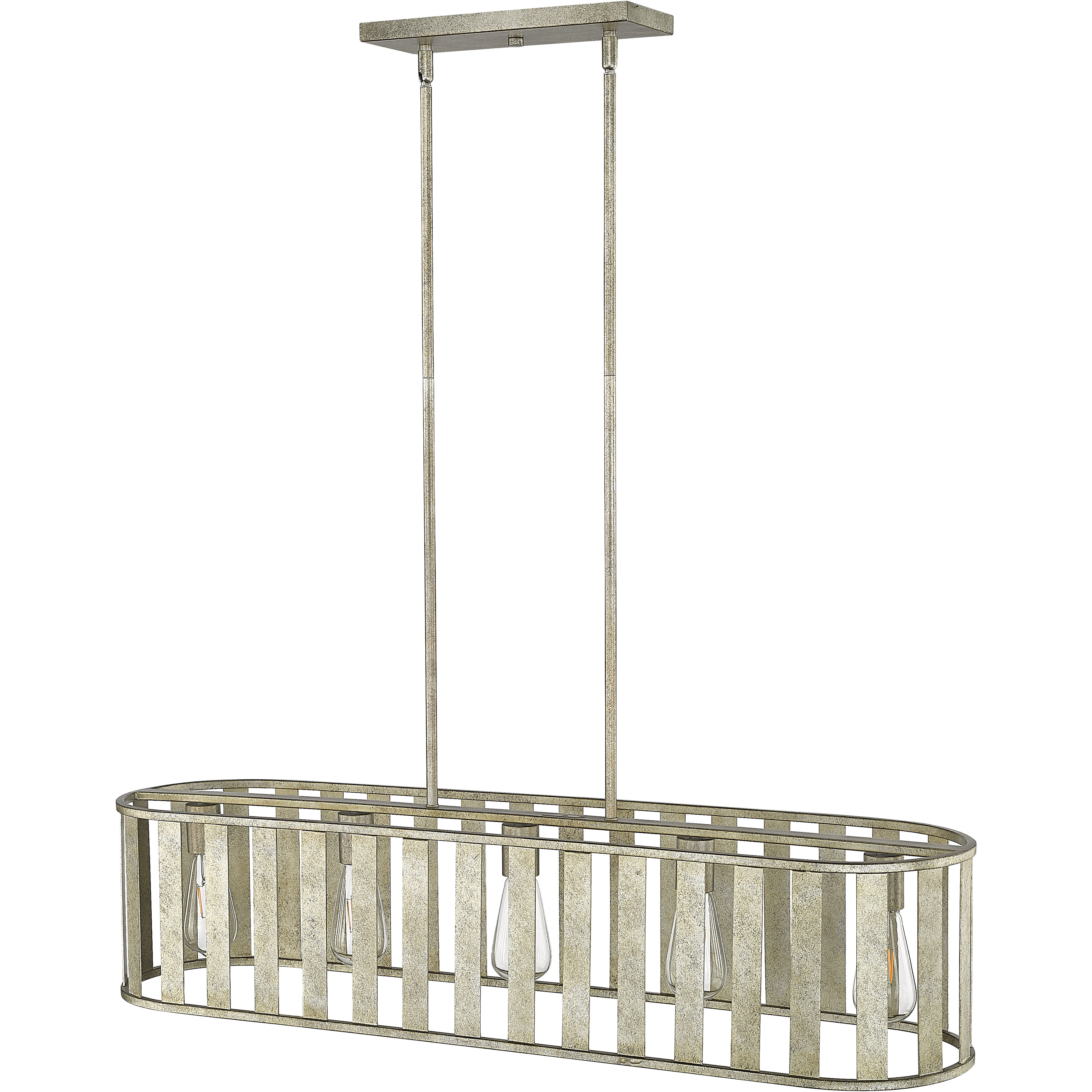 Stella 5 Light 38.63 inch Antique Silver Chandelier Ceiling Light